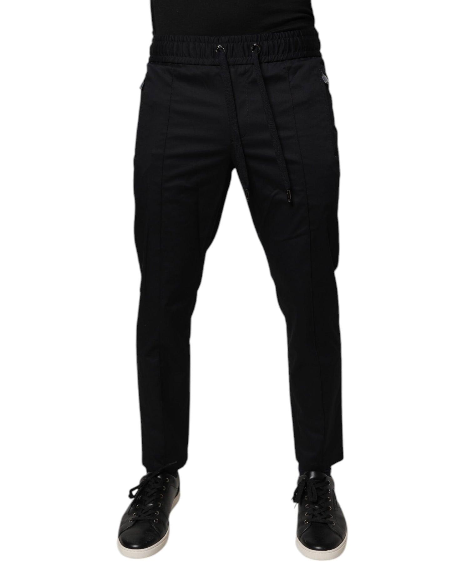 Dark Blue Cotton Men Jogger Sweatpants Pants-Dolce & Gabbana-LabelTerrace.com