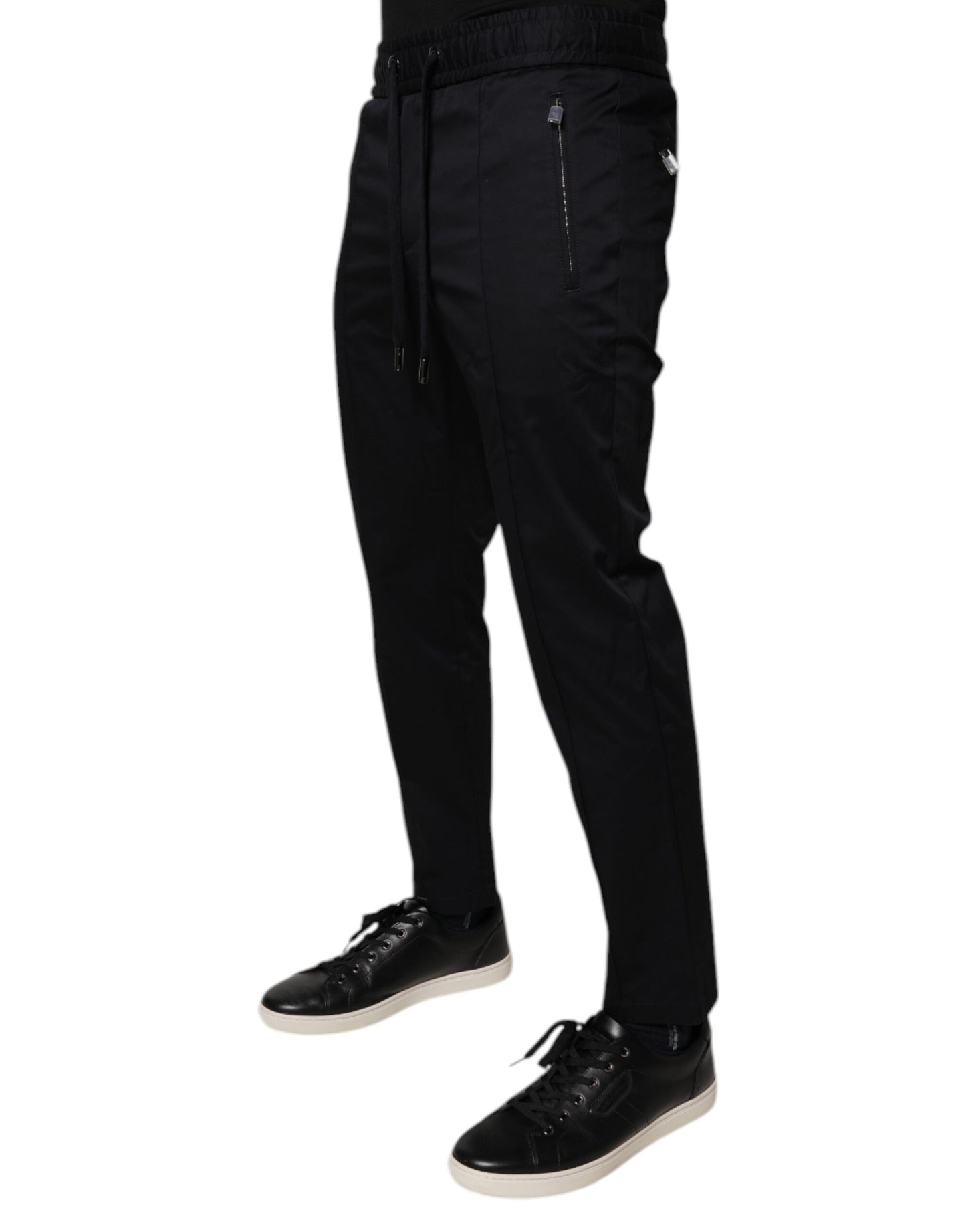 Dark Blue Cotton Men Jogger Sweatpants Pants-Dolce & Gabbana-LabelTerrace.com