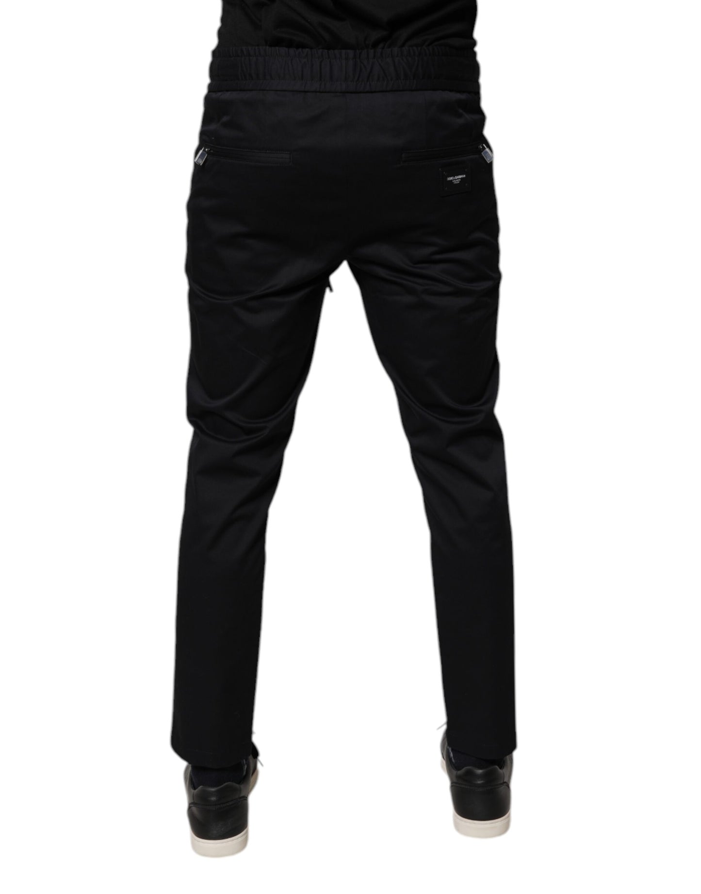 Dark Blue Cotton Men Jogger Sweatpants Pants-Dolce & Gabbana-LabelTerrace.com