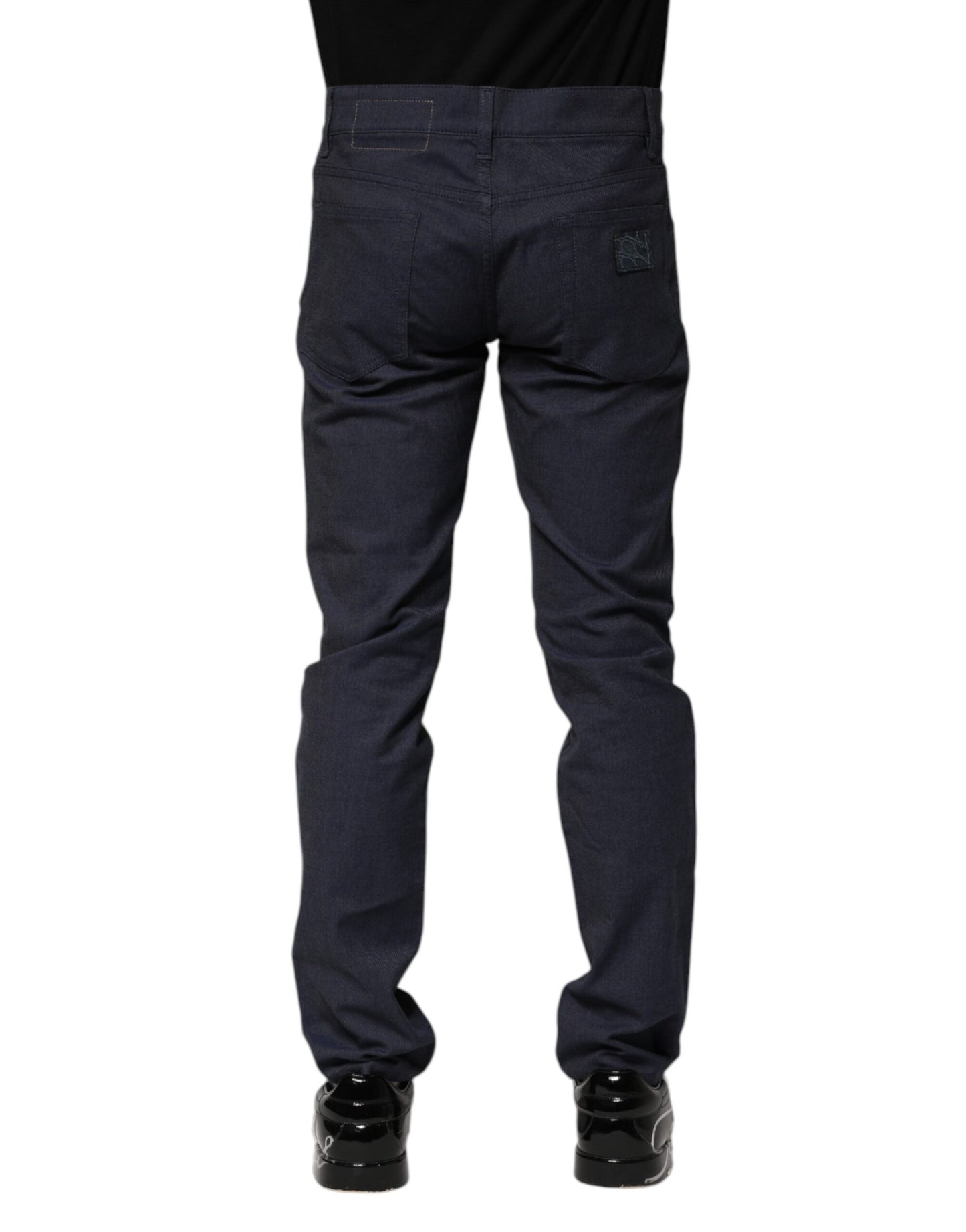 Dark Blue Cotton Skinny Denim Jeans-Dolce & Gabbana-LabelTerrace.com