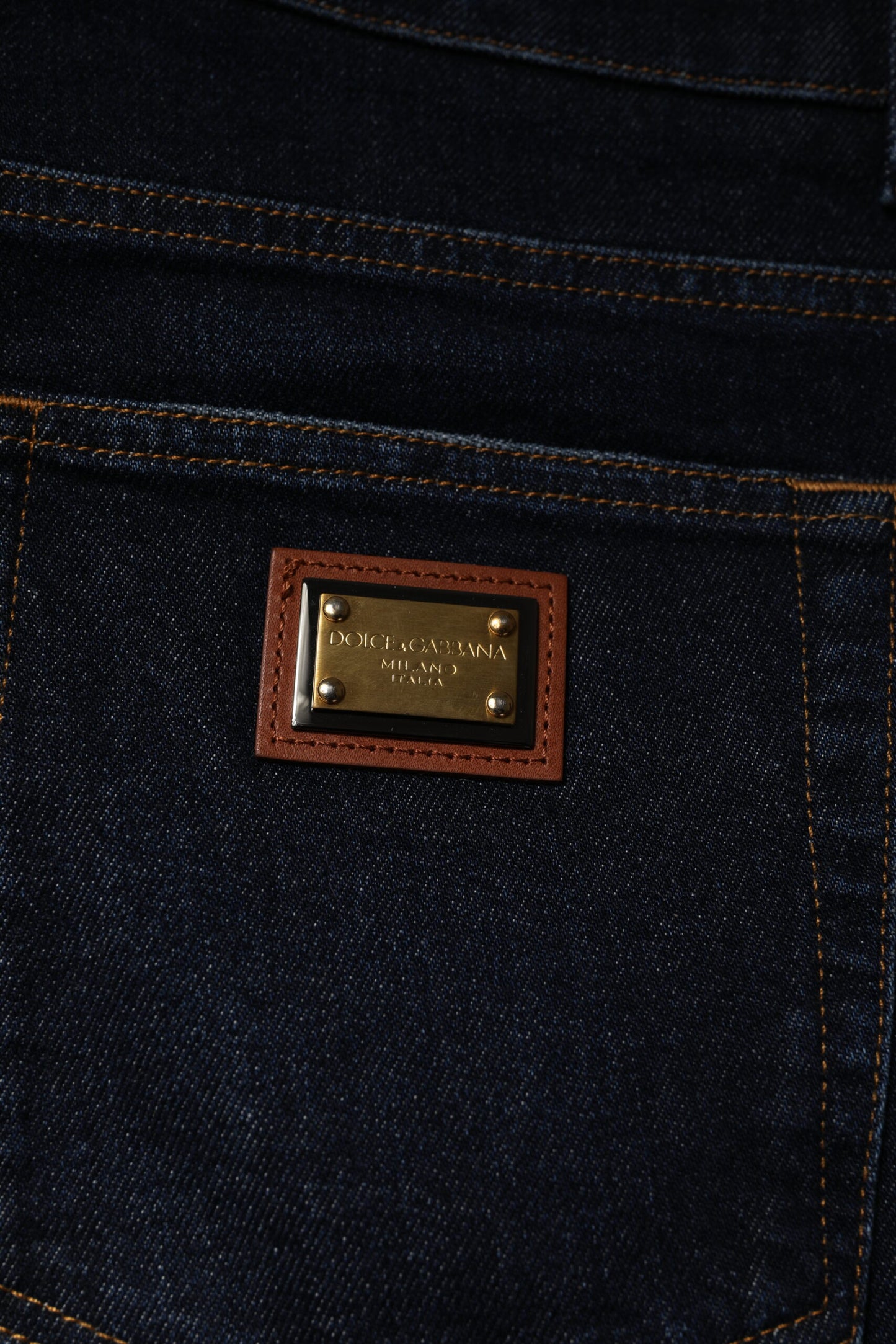 Dark Blue Cotton Stretch Skinny Denim Jeans-Dolce & Gabbana-LabelTerrace.com