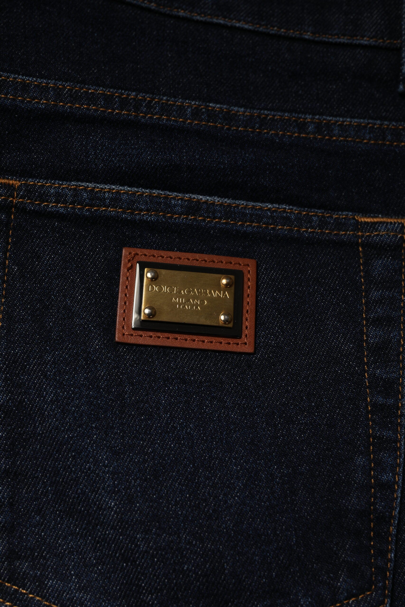 Dark Blue Cotton Stretch Skinny Denim Jeans-Dolce & Gabbana-LabelTerrace.com