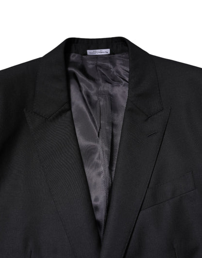Dark Blue MARTINI Wool Blazer Coat Jacket-Dolce & Gabbana-LabelTerrace.com