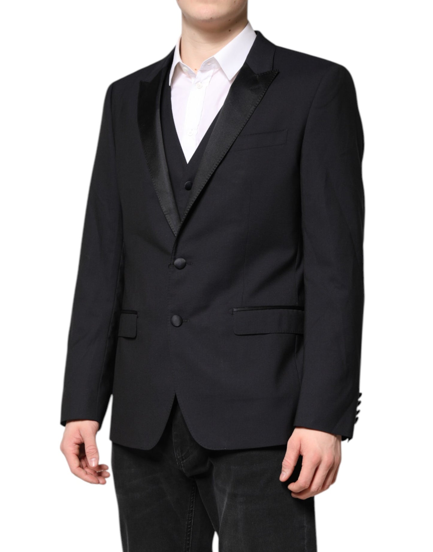 Dark Blue MARTINI Wool Suit 2 Piece Jacket-Dolce & Gabbana-LabelTerrace.com