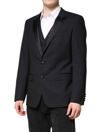 Dark Blue MARTINI Wool Suit 2 Piece Jacket-Dolce & Gabbana-LabelTerrace.com
