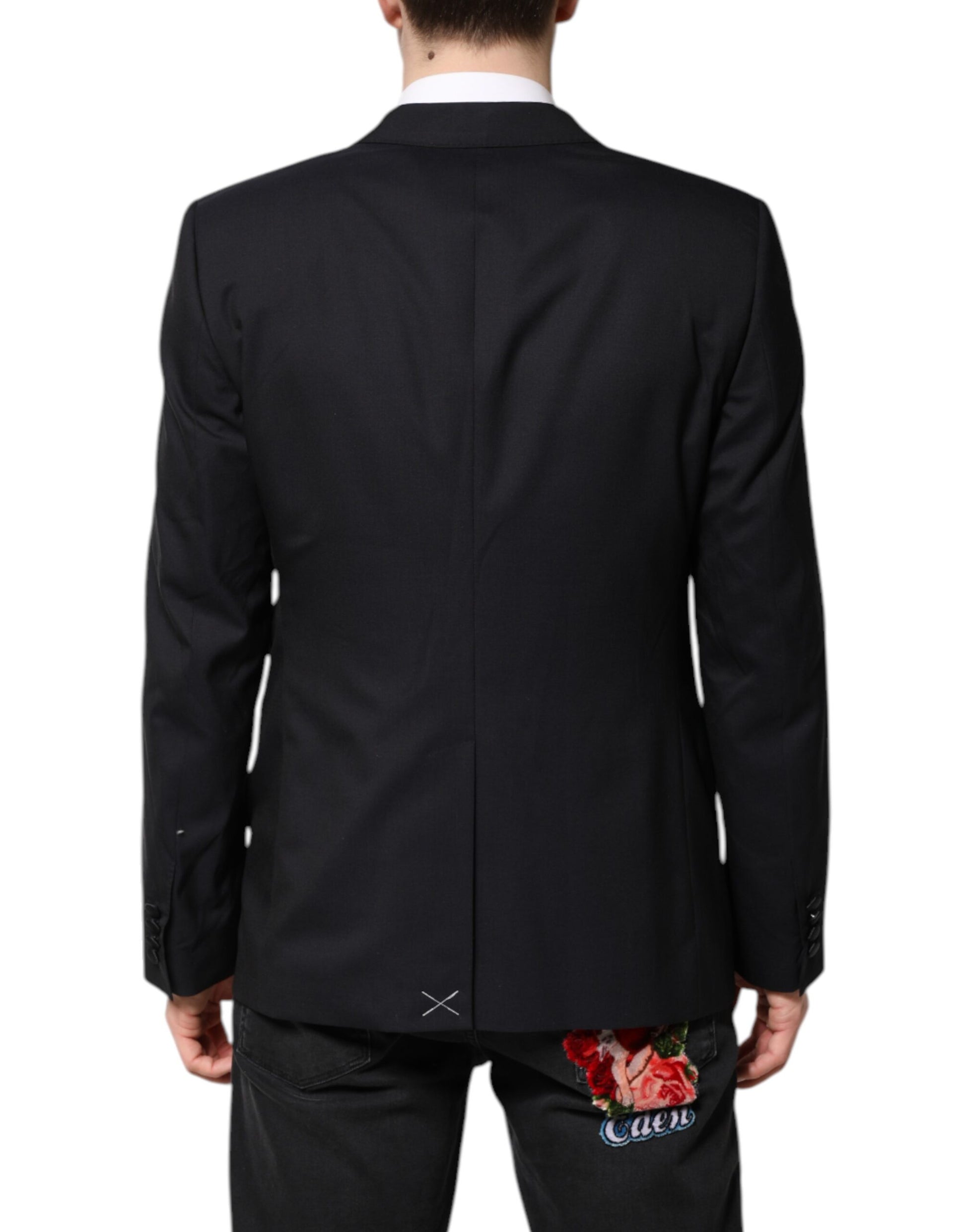 Dark Blue MARTINI Wool Suit 2 Piece Jacket-Dolce & Gabbana-LabelTerrace.com