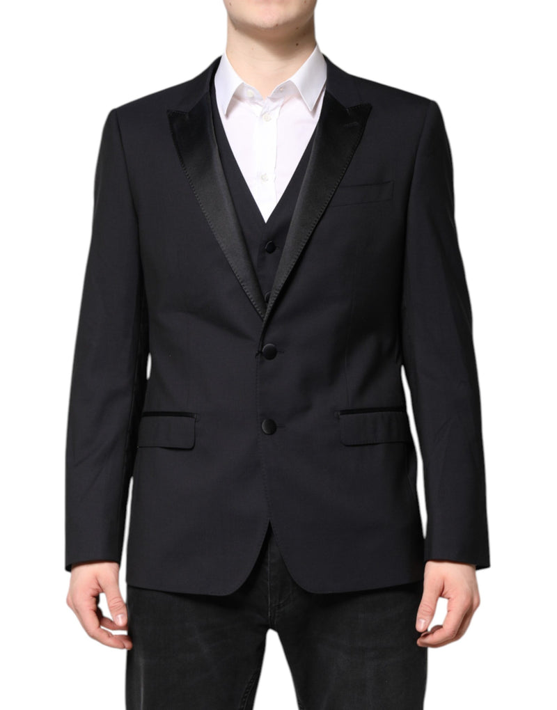 Dark Blue MARTINI Wool Suit 2 Piece Jacket-Dolce & Gabbana-LabelTerrace.com