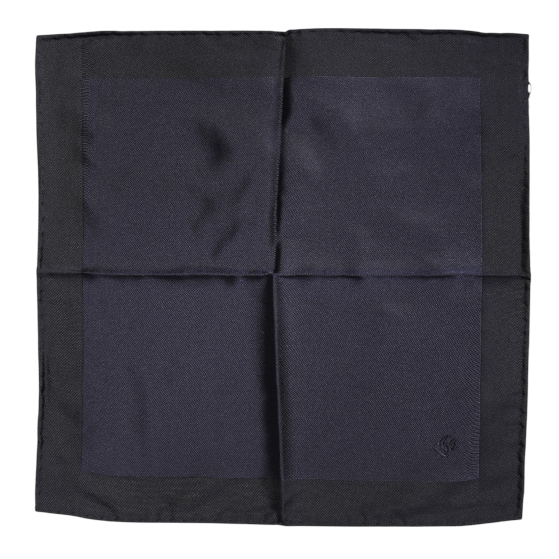 Dark Blue Silk Square Men Foulard Scarf-Dolce & Gabbana-LabelTerrace.com