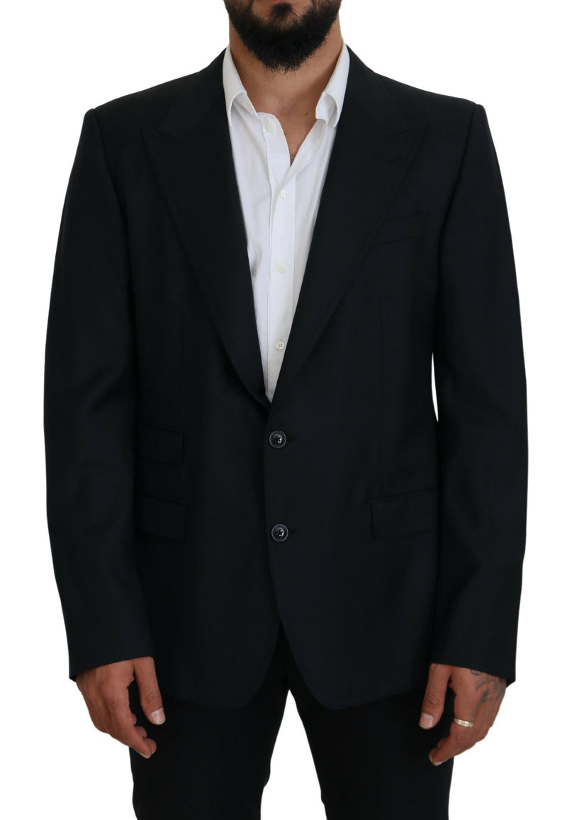 Dark Blue Wool Formal Sicilia Blazer-Dolce & Gabbana-LabelTerrace.com