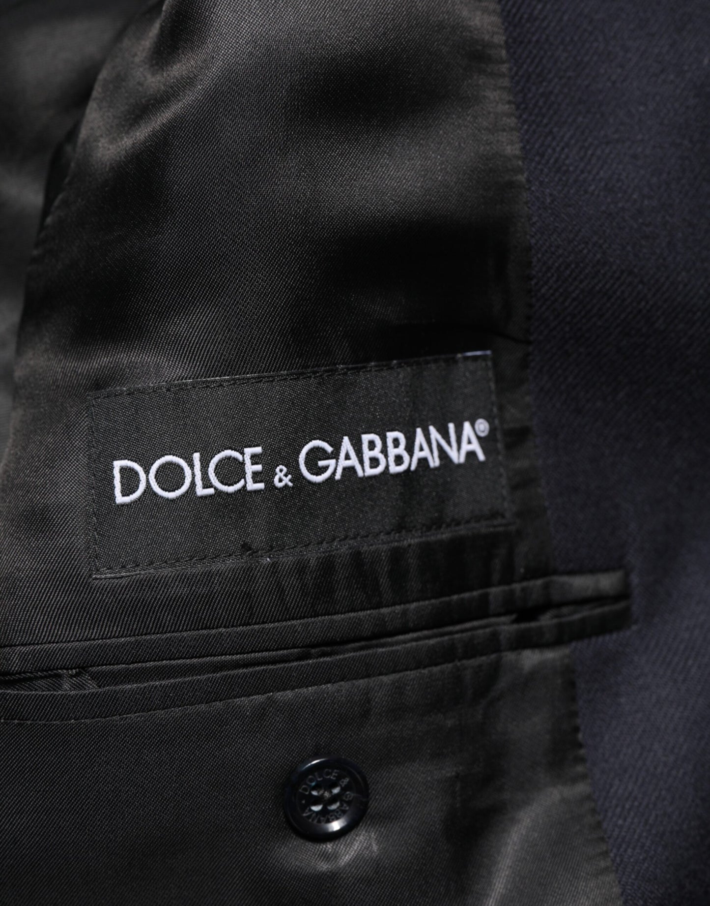Dark Blue Wool Men Jacket Coat Blazer Suit-Dolce & Gabbana-LabelTerrace.com