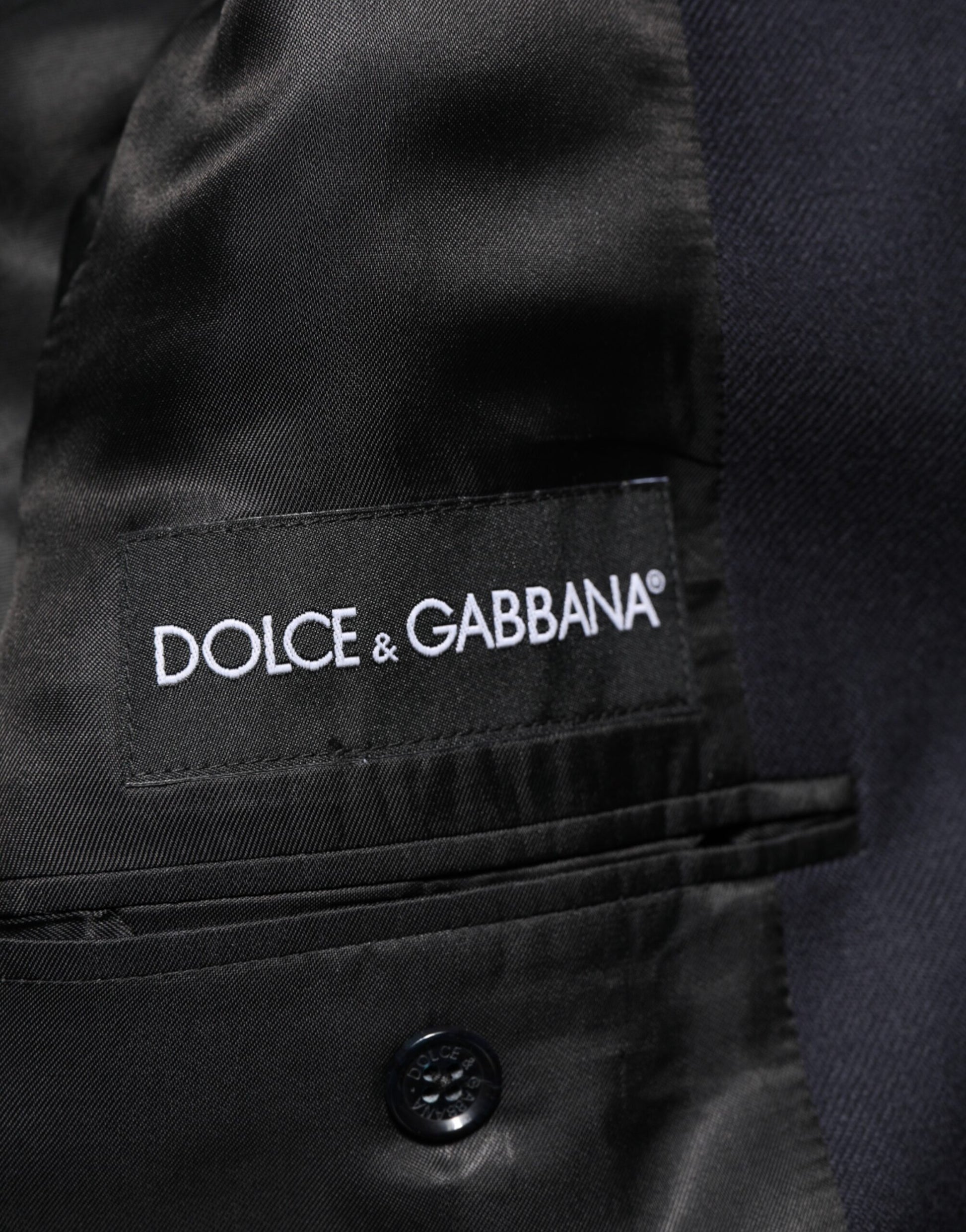 Dark Blue Wool Men Jacket Coat Blazer Suit-Dolce & Gabbana-LabelTerrace.com