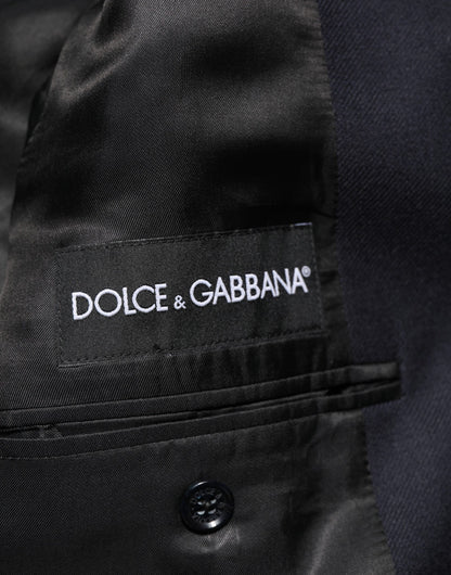 Dark Blue Wool Men Jacket Coat Blazer Suit-Dolce & Gabbana-LabelTerrace.com