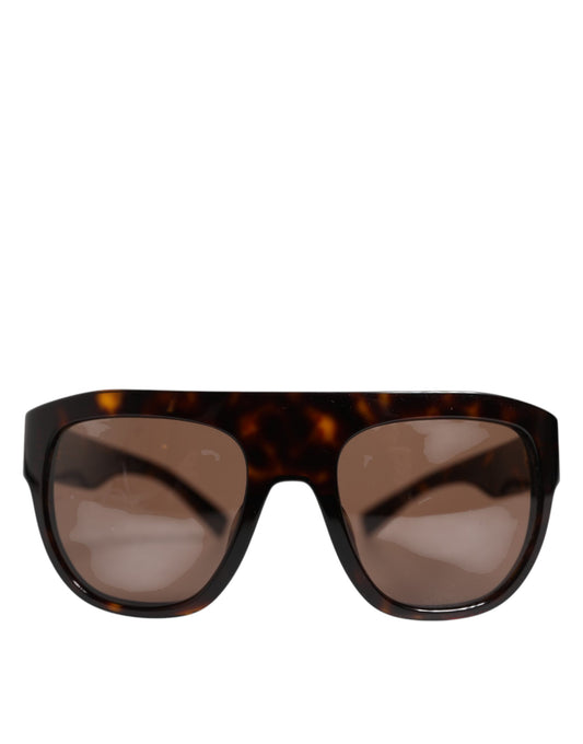 Dark Brown Havana DG4398F Square Frame Eyewear Sunglasses-Dolce & Gabbana-LabelTerrace.com
