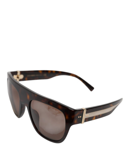 Dark Brown Havana DG4398F Square Frame Eyewear Sunglasses-Dolce & Gabbana-LabelTerrace.com