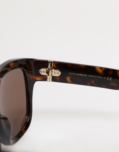 Dark Brown Havana DG4398F Square Frame Eyewear Sunglasses-Dolce & Gabbana-LabelTerrace.com