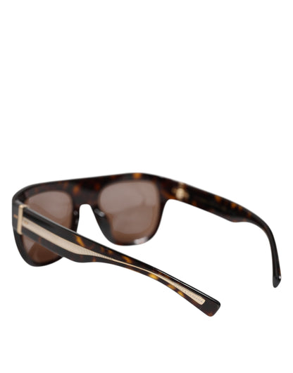 Dark Brown Havana DG4398F Square Frame Eyewear Sunglasses-Dolce & Gabbana-LabelTerrace.com