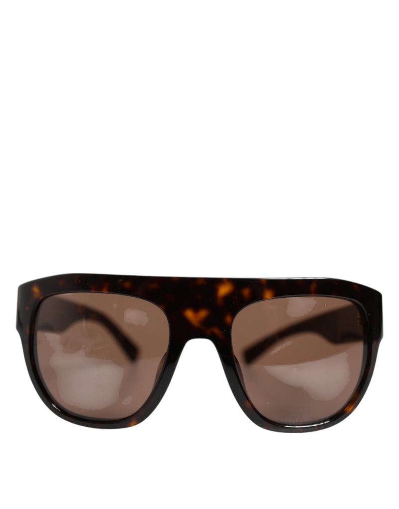 Dark Brown Havana DG4398F Square Frame Eyewear Sunglasses-Dolce & Gabbana-LabelTerrace.com