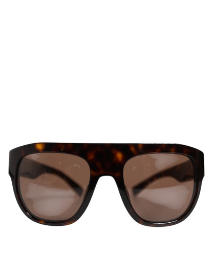 Dark Brown Havana DG4398F Square Frame Eyewear Sunglasses-Dolce & Gabbana-LabelTerrace.com
