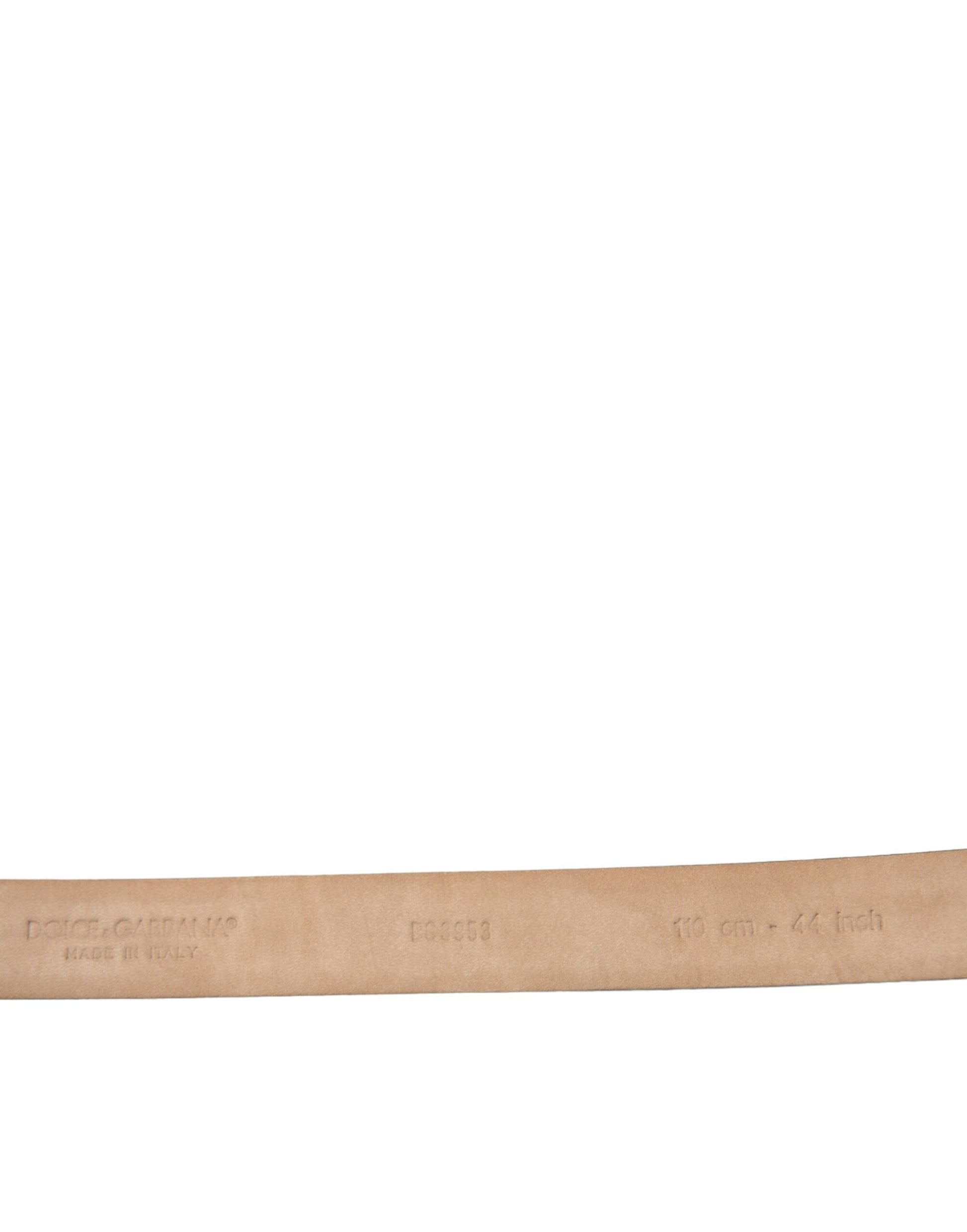 Dark Brown Leather Silver Metal Buckle Belt-Dolce & Gabbana-LabelTerrace.com