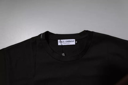 Dark Brown Logo Cotton Crew Neck T-shirt-Dolce & Gabbana-LabelTerrace.com