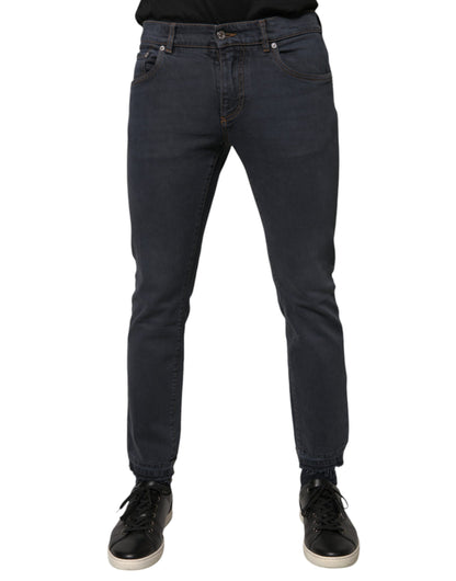Dark Gray Cotton Skinny Denim Jeans-Dolce & Gabbana-LabelTerrace.com