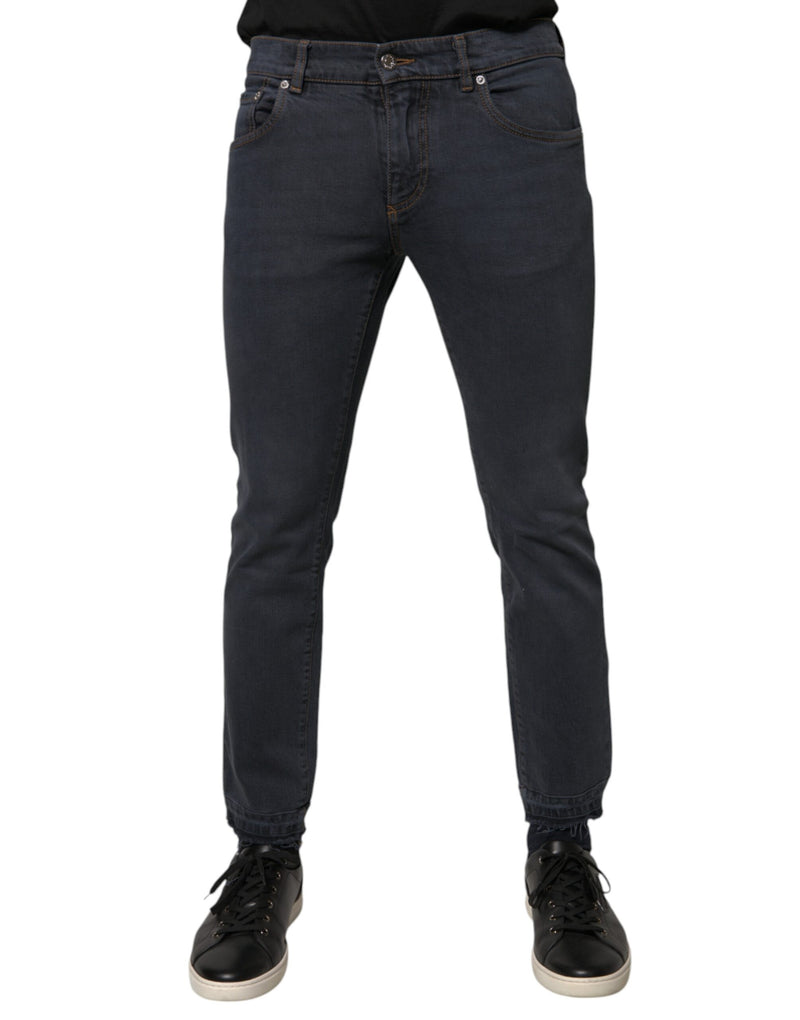Dark Gray Cotton Skinny Denim Jeans-Dolce & Gabbana-LabelTerrace.com