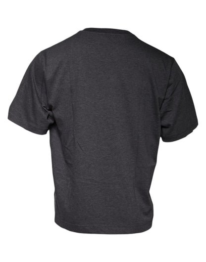 Dark Gray Crew Neck Short Sleeves T-shirt-Dolce & Gabbana-LabelTerrace.com