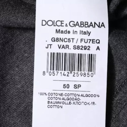 Dark Gray Crew Neck Short Sleeves T-shirt-Dolce & Gabbana-LabelTerrace.com