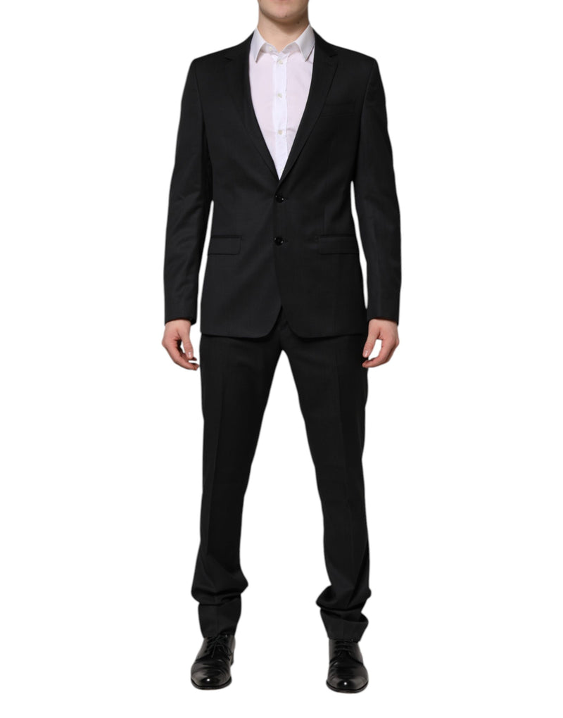 Dark Gray MARTINI 2 Pc Single Breasted Suit-Dolce & Gabbana-LabelTerrace.com