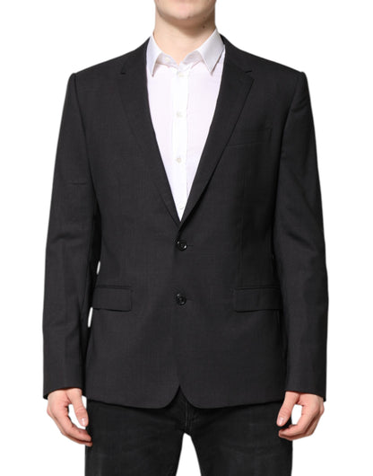 Dark Gray MARTINI Single Breasted Jacket-Dolce & Gabbana-LabelTerrace.com