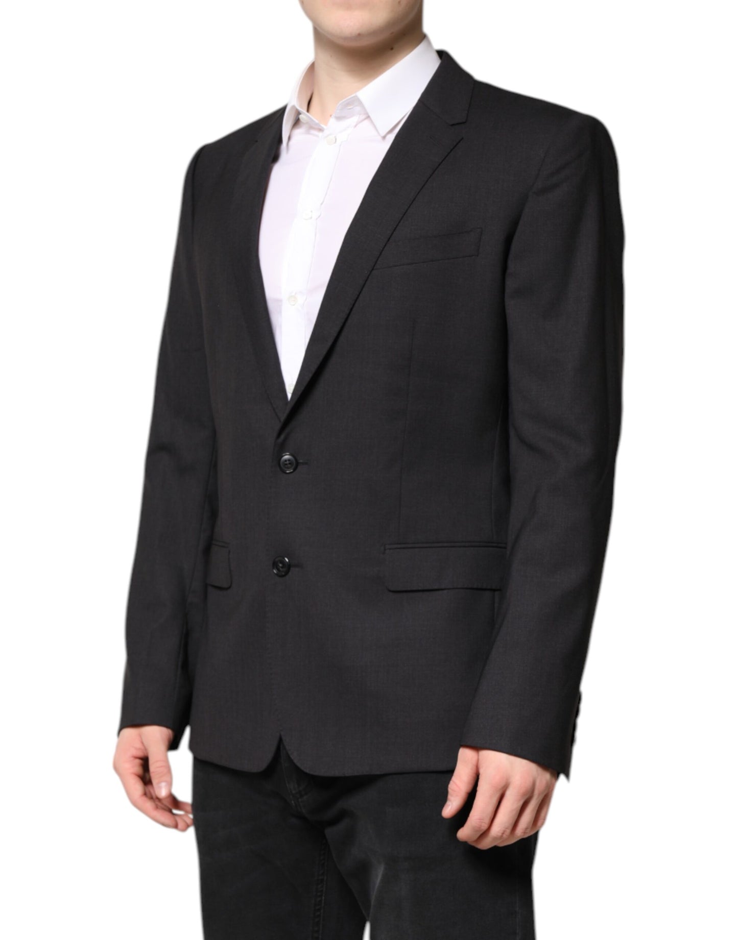 Dark Gray MARTINI Single Breasted Jacket-Dolce & Gabbana-LabelTerrace.com
