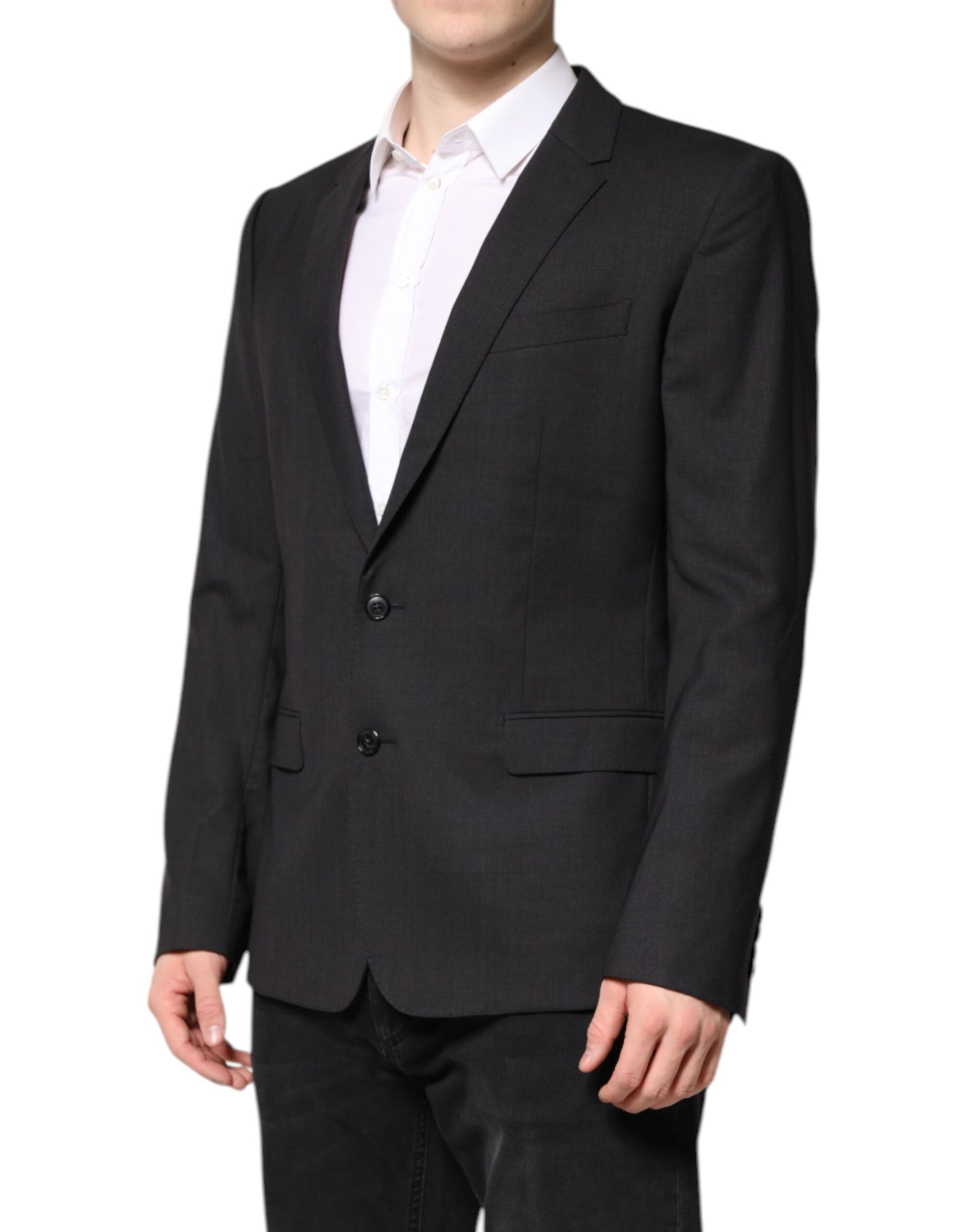 Dark Gray MARTINI Single Breasted Jacket-Dolce & Gabbana-LabelTerrace.com