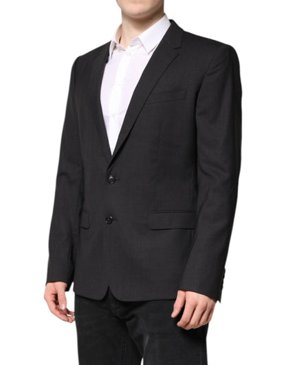 Dark Gray MARTINI Single Breasted Jacket-Dolce & Gabbana-LabelTerrace.com