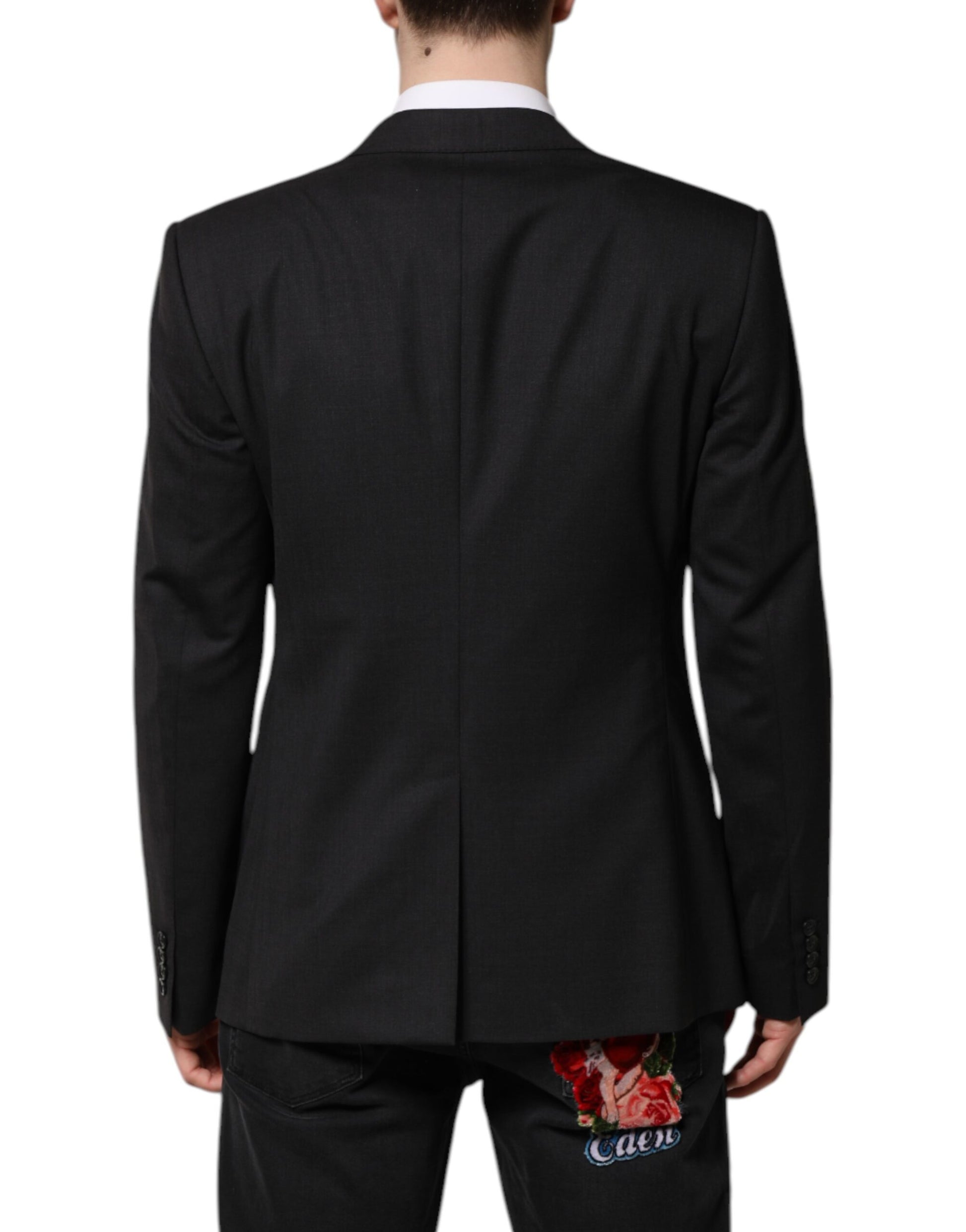 Dark Gray MARTINI Single Breasted Jacket-Dolce & Gabbana-LabelTerrace.com