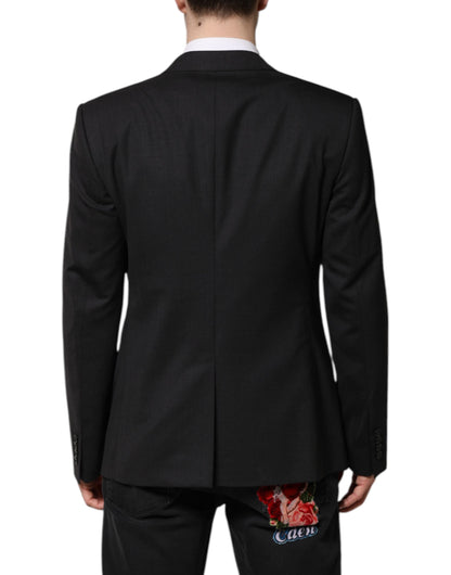 Dark Gray MARTINI Single Breasted Jacket-Dolce & Gabbana-LabelTerrace.com