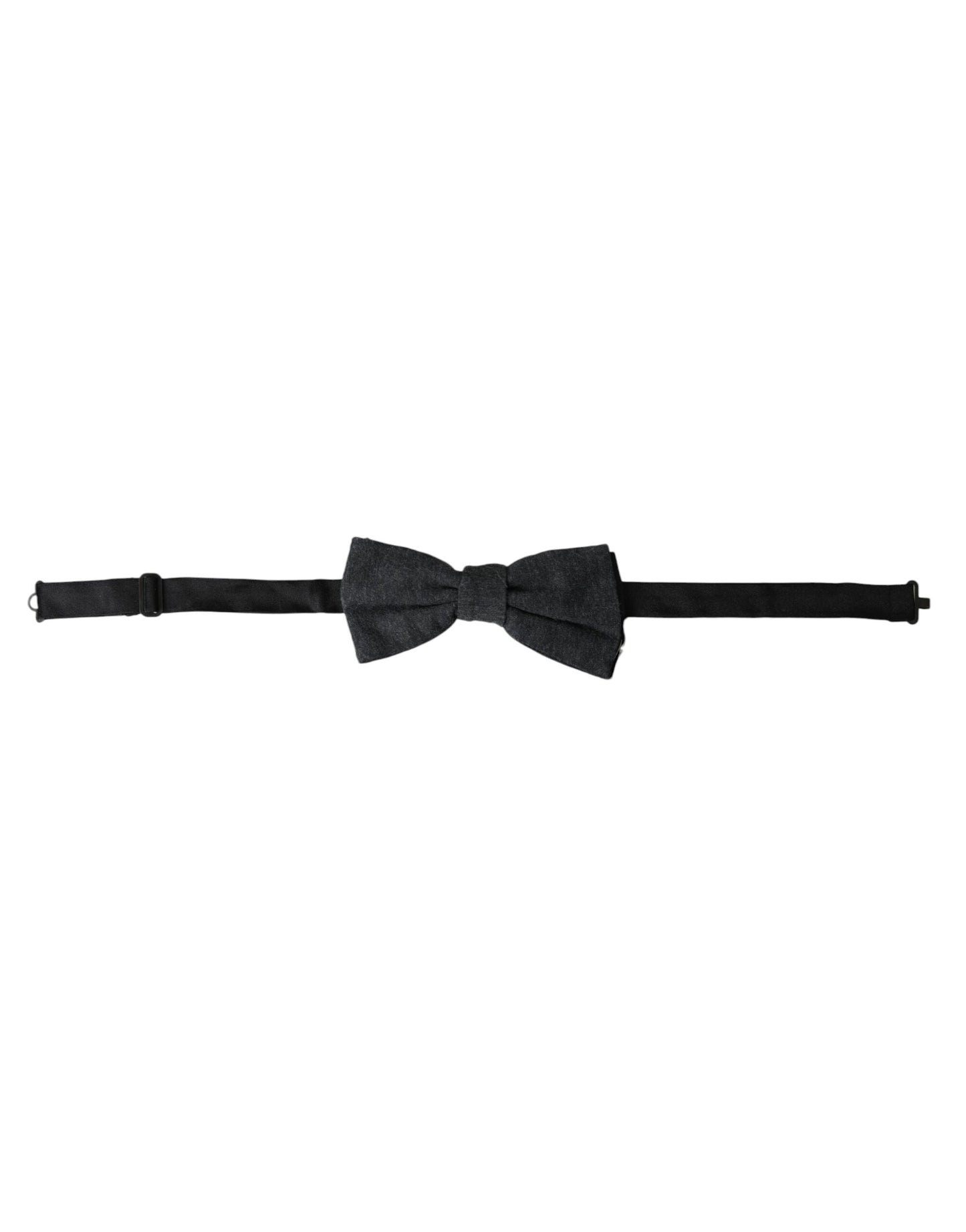 Dark Gray Silk Adjustable Neck Men Bow Tie-Dolce & Gabbana-LabelTerrace.com