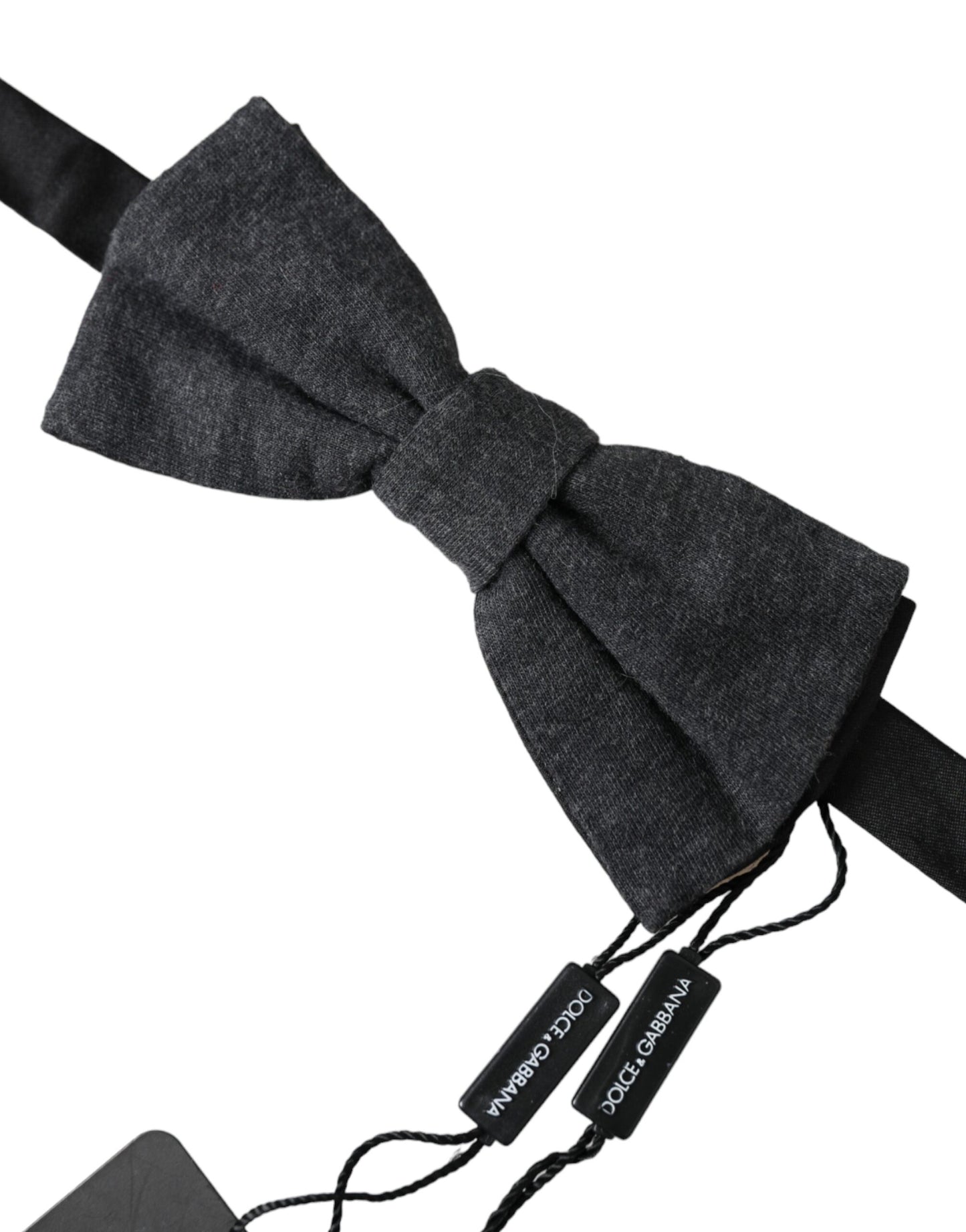 Dark Gray Silk Adjustable Neck Men Bow Tie-Dolce & Gabbana-LabelTerrace.com