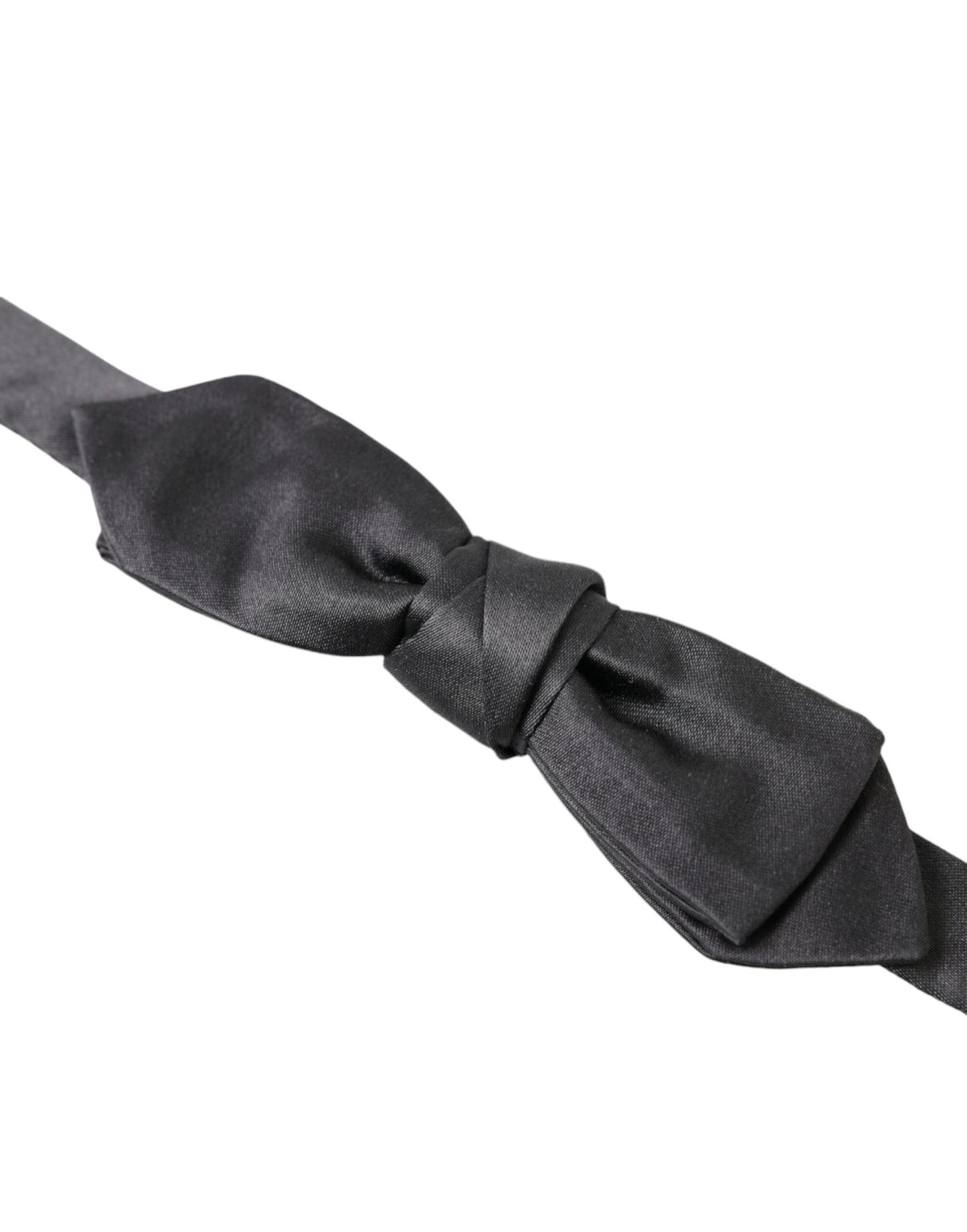 Dark Gray Silk Adjustable Neck Men Papillon Bow Tie-Dolce & Gabbana-LabelTerrace.com