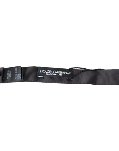 Dark Gray Silk Adjustable Neck Men Papillon Bow Tie-Dolce & Gabbana-LabelTerrace.com