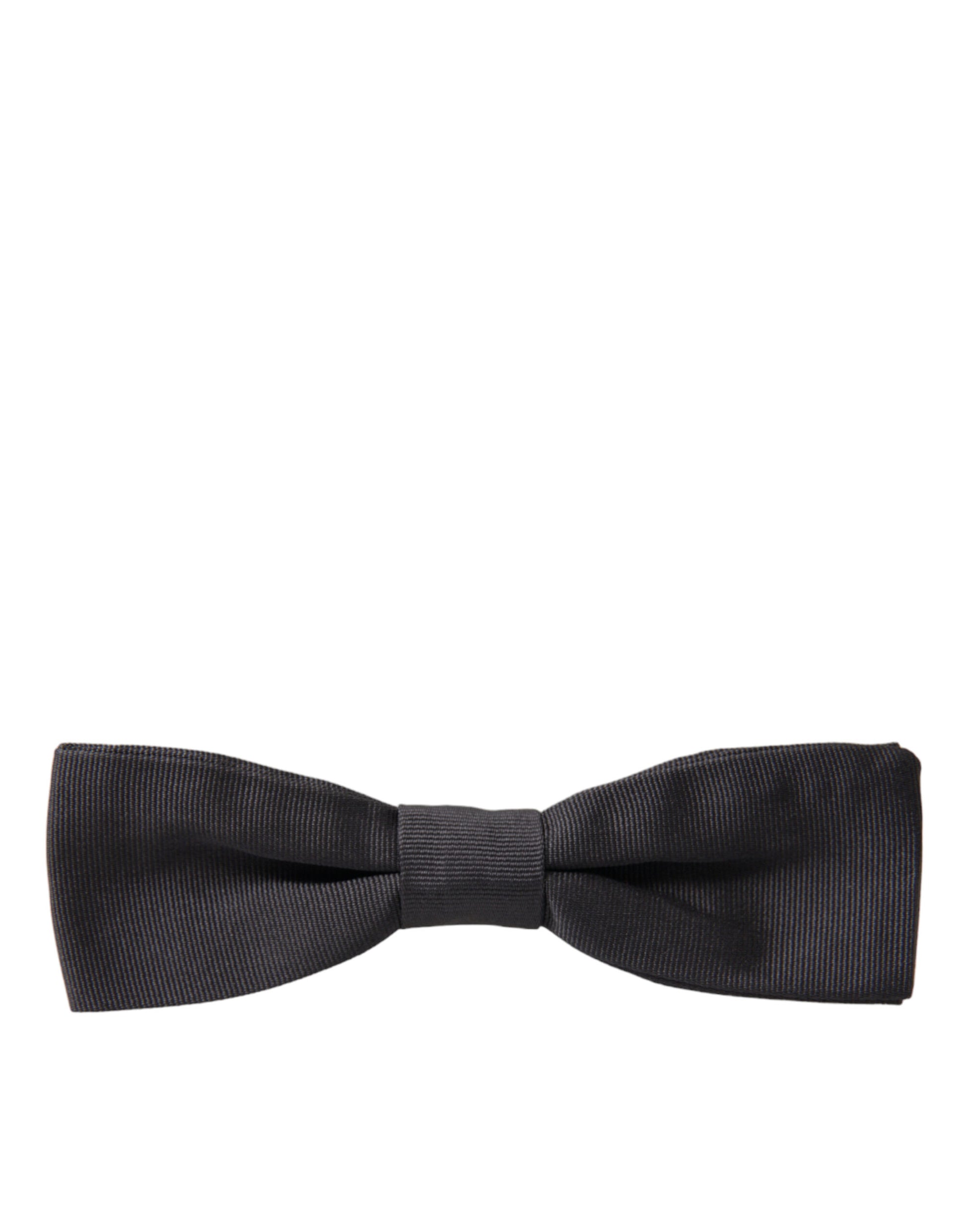 Dark Gray Silk Adjustable Neck Men Papillon Bow Tie-Dolce & Gabbana-LabelTerrace.com
