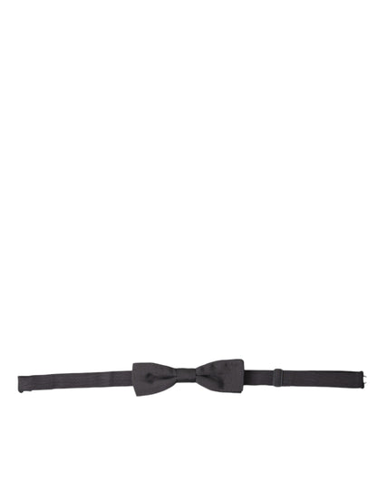 Dark Gray Silk Adjustable Neck Men Papillon Bow Tie-Dolce & Gabbana-LabelTerrace.com