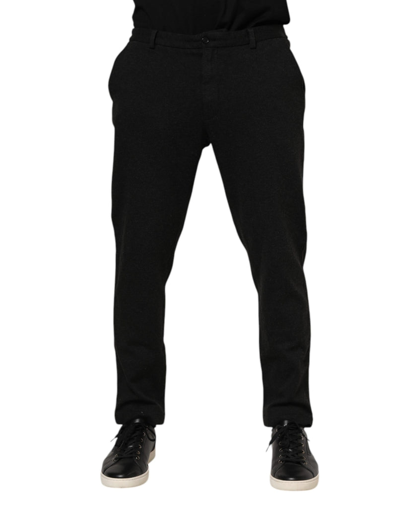 Dark Gray Viscose Dress Men Pants-Dolce & Gabbana-LabelTerrace.com