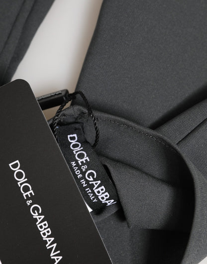 Dark Gray Viscose Elbow Length Mitten Men Gloves