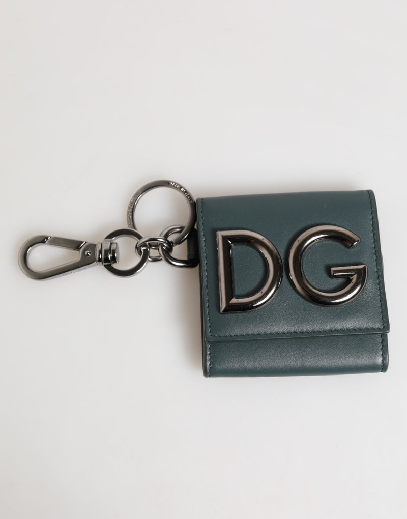 Dark Green Leather DG Logo Coin Purse Bag Charm Wallet-Dolce & Gabbana-LabelTerrace.com