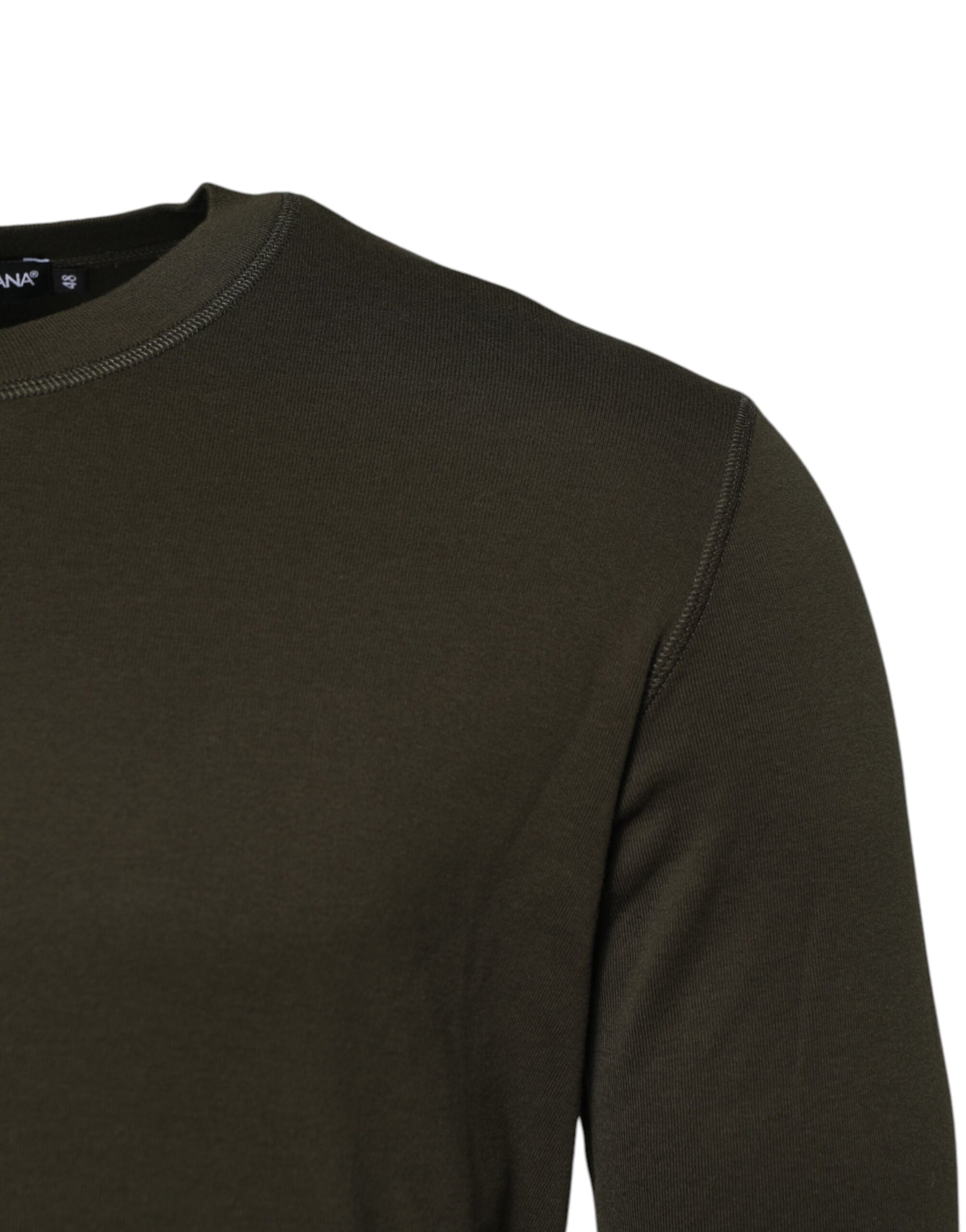 Dark Green Long Sleeves Crew Neck T-shirt-Dolce & Gabbana-LabelTerrace.com