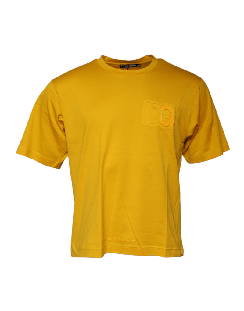 Dark Yellow Logo Crew Neck Short Sleeves T-shirt-Dolce & Gabbana-LabelTerrace.com