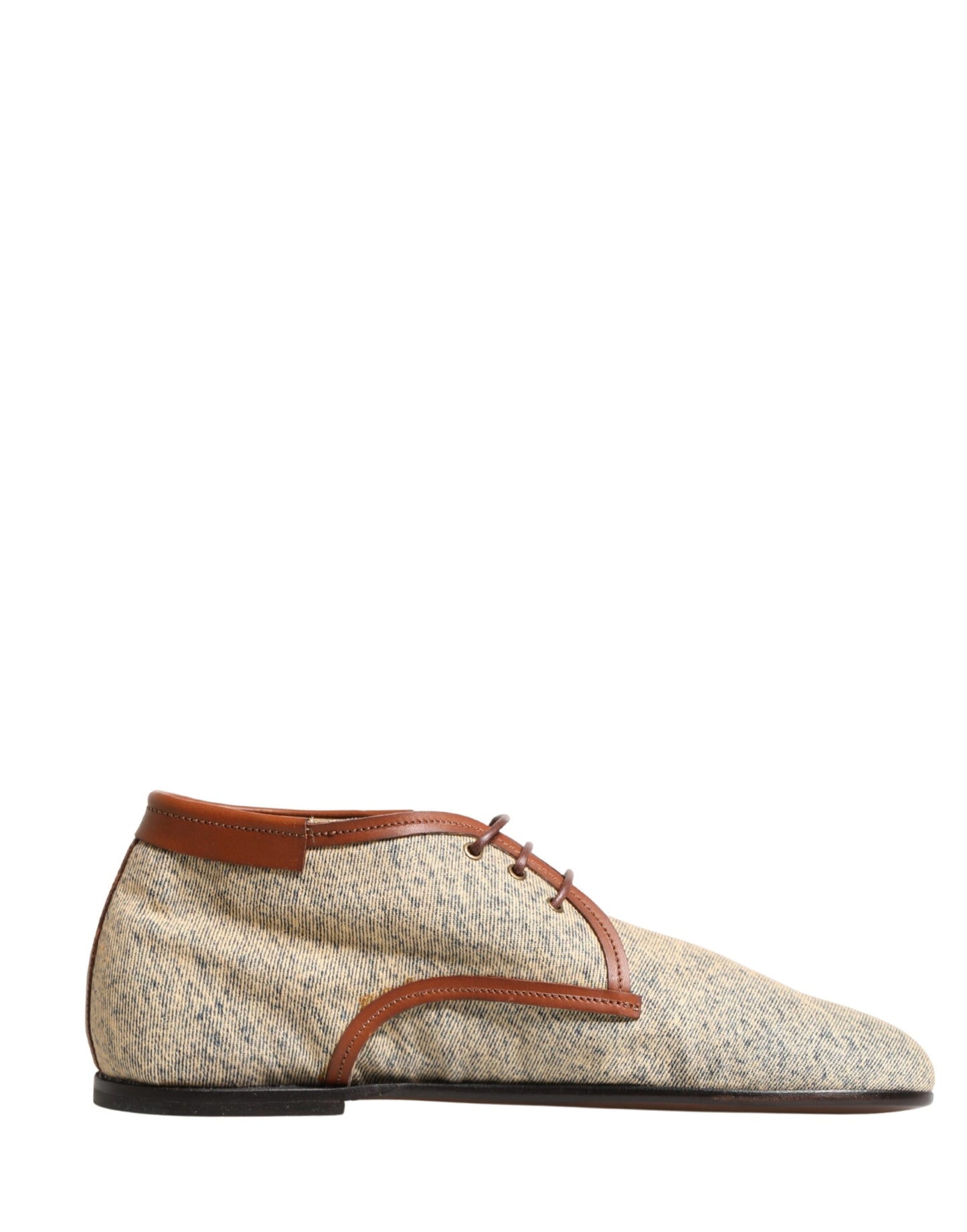 Denim Navajo Lace-Up Leather Dress Derby Shoes