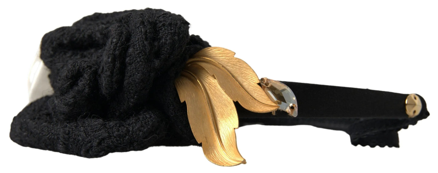 Diadem Headband Tiara White Rose Crystal Hair Gold-Dolce & Gabbana-LabelTerrace.com