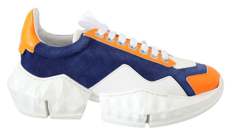 Electric Elegance Leather Mix Sneakers-Jimmy Choo-LabelTerrace.com