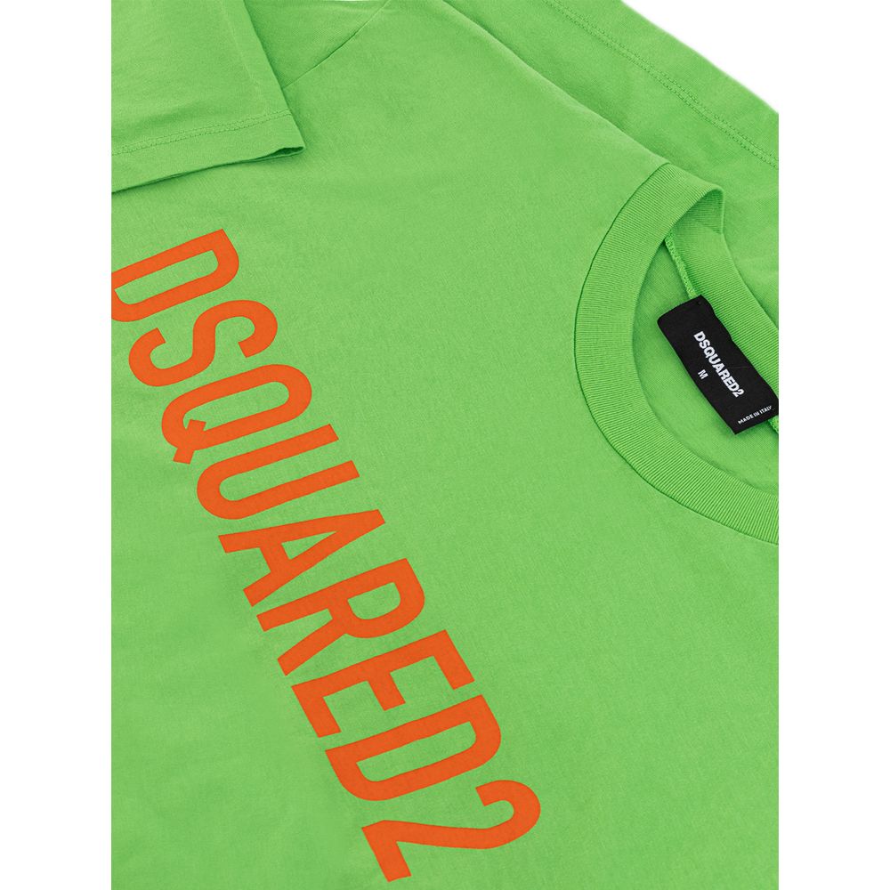Electric Green Cotton Tee for Men-Dsquared²-LabelTerrace.com